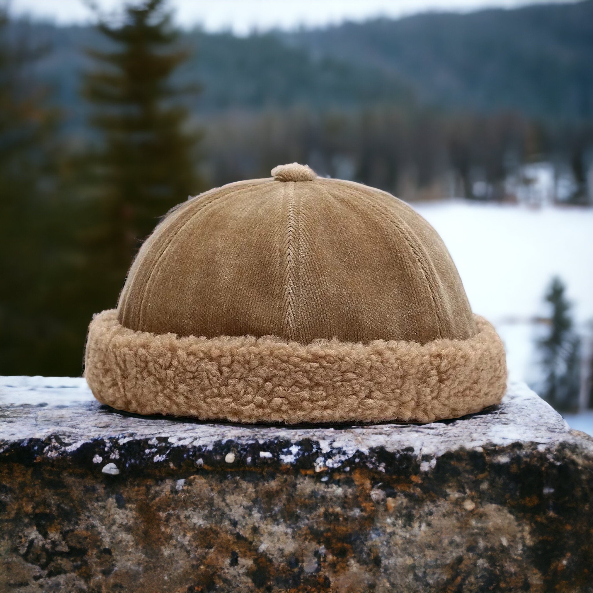 THISIS8 – Minimalistische Unisex Fisherman Mütze mit Teddyfutter | Stylische Wintermütze