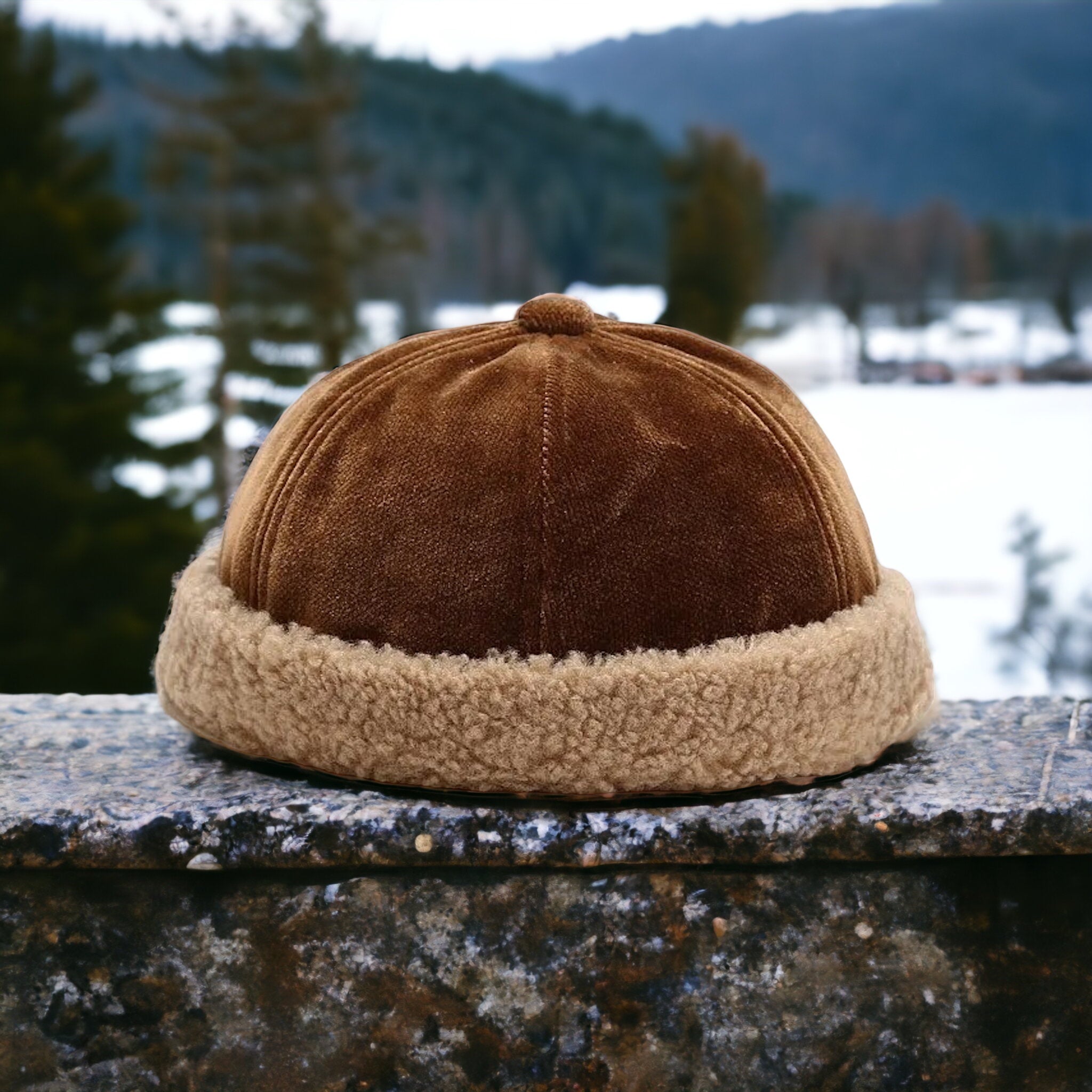 THISIS8 – Minimalistische Unisex Fisherman Mütze mit Teddyfutter | Stylische Wintermütze