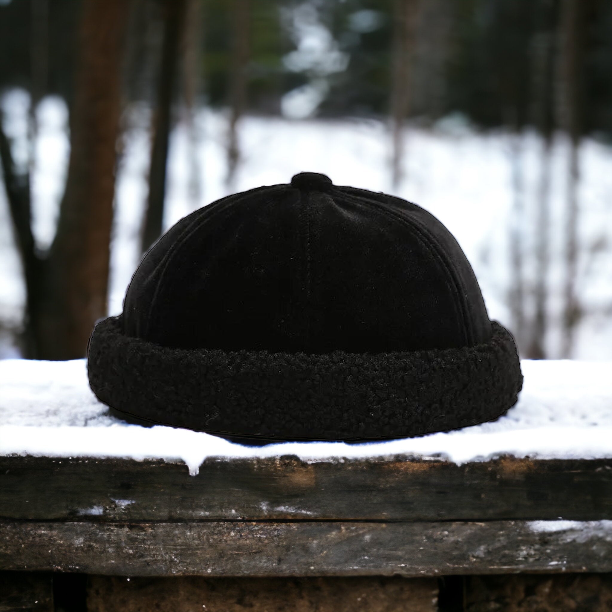 THISIS8 – Minimalistische Unisex Fisherman Mütze mit Teddyfutter | Stylische Wintermütze