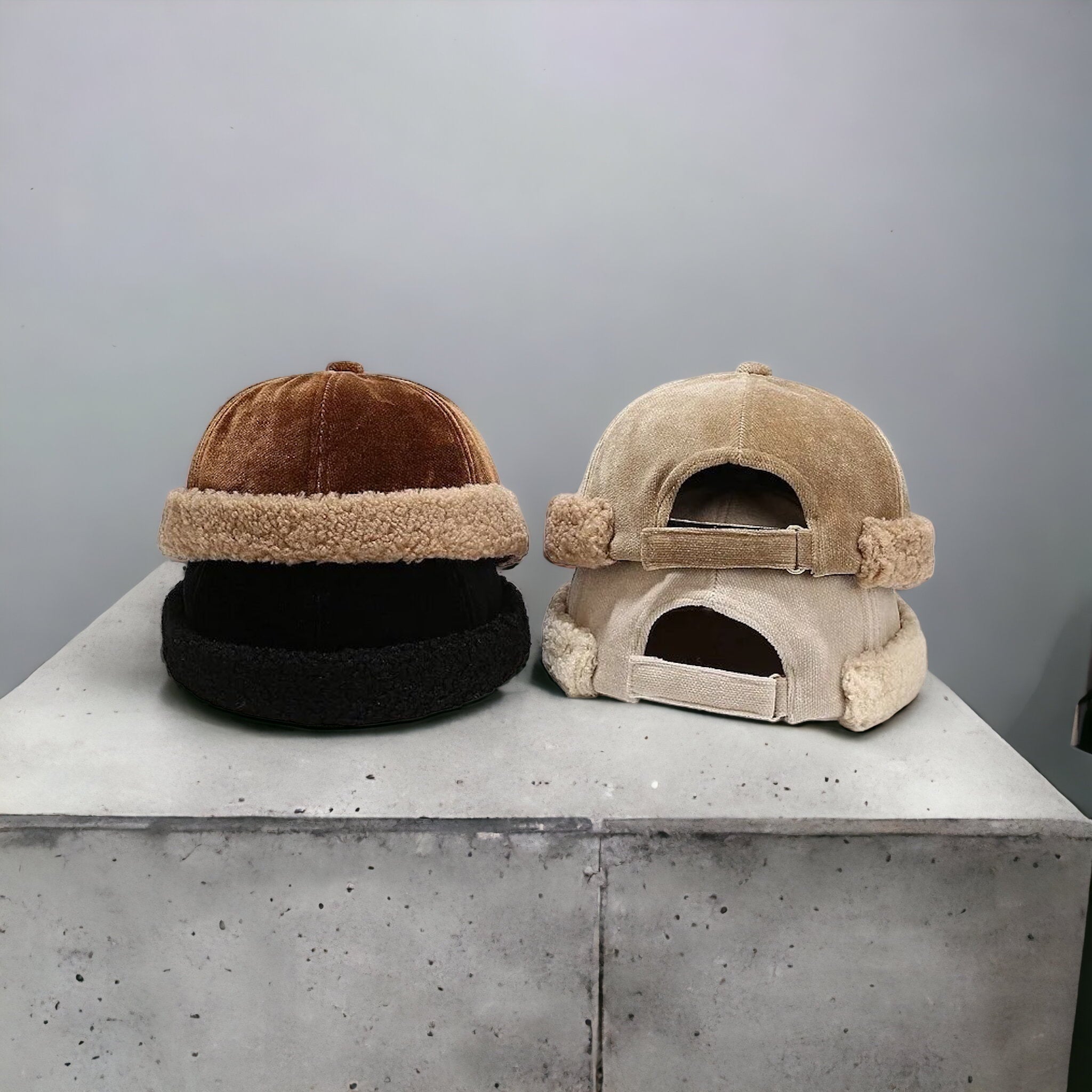 THISIS8 – Minimalistische Unisex Fisherman Mütze mit Teddyfutter | Stylische Wintermütze